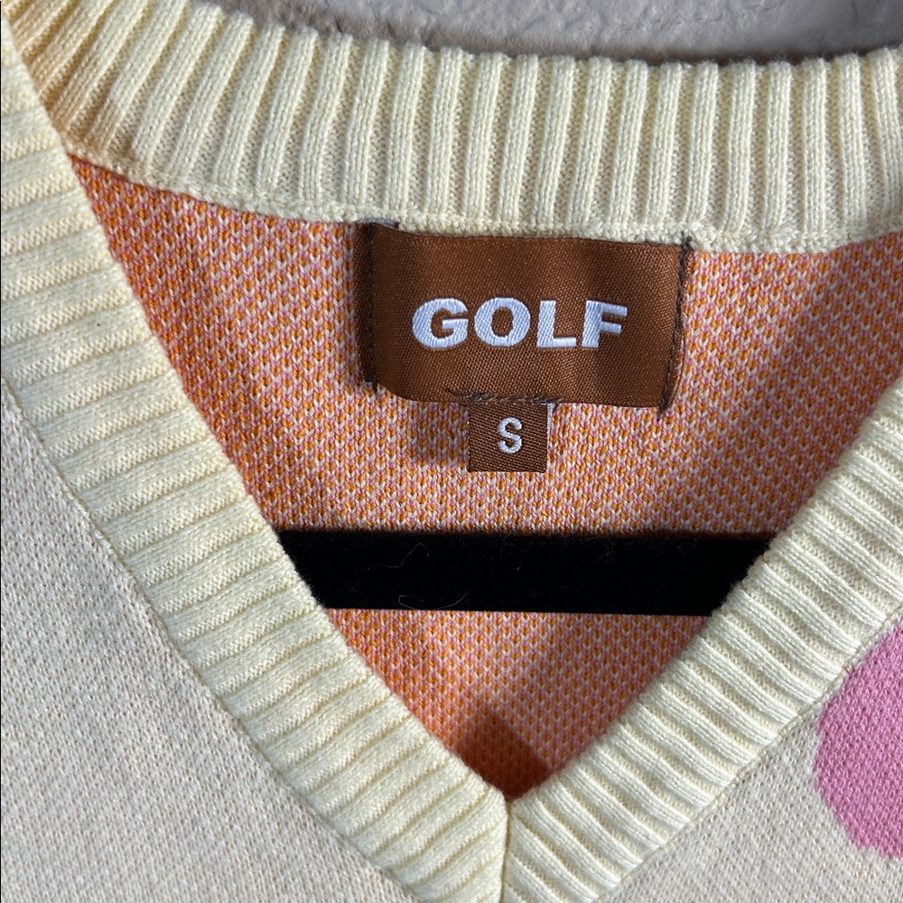 GOLF Wang Floral Knit Sweater Vest – Cream & Pink – Size Small - Picture 2 of 3